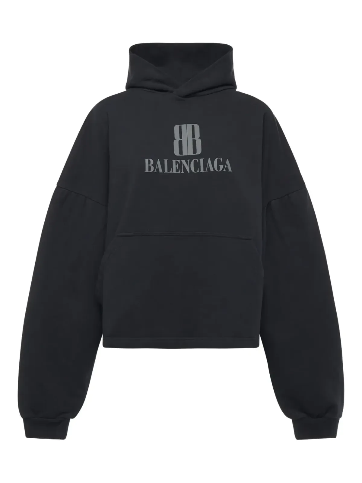 Balenciaga ロゴプレート付きコットンフーディー - 画像1