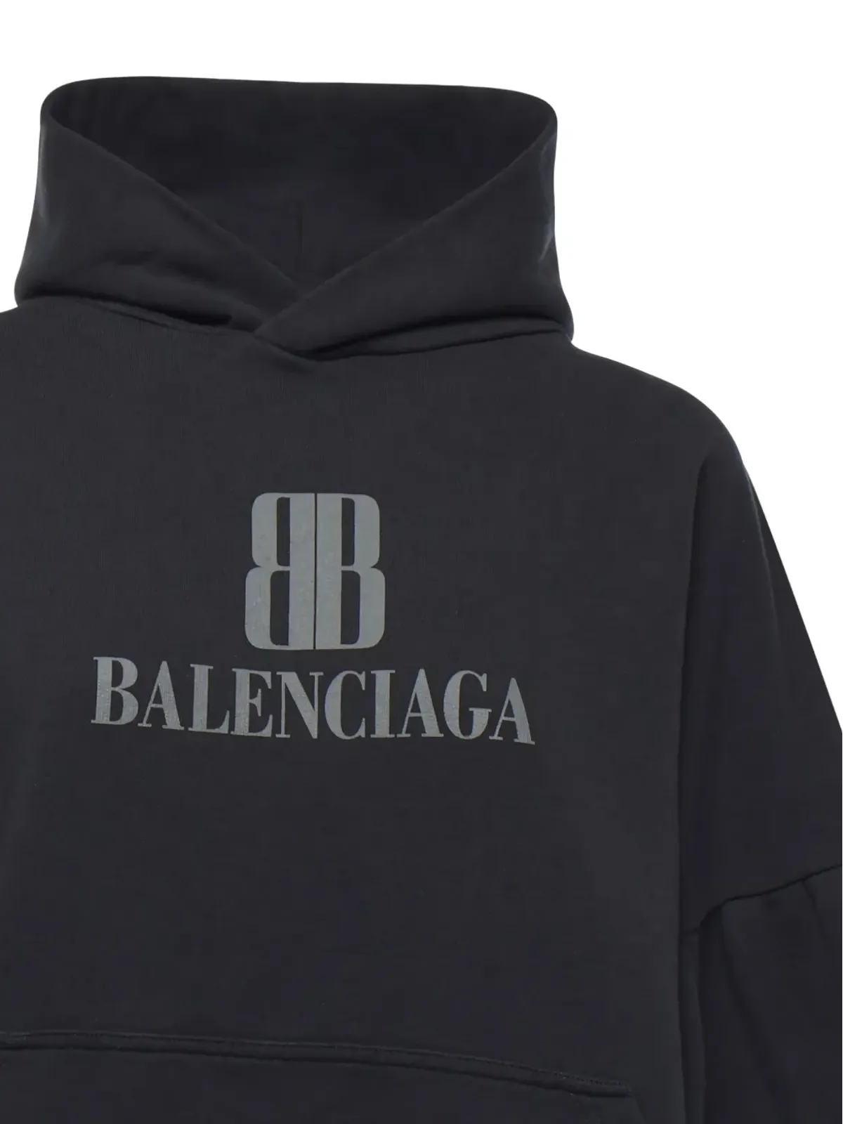 Balenciaga ロゴプレート付きコットンフーディー - 画像3