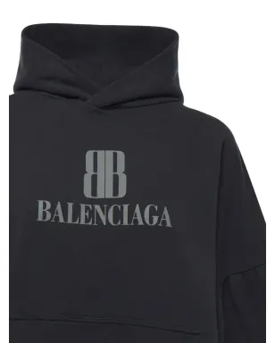 Balenciaga ロゴプレート付きコットンフーディー - サムネイル3