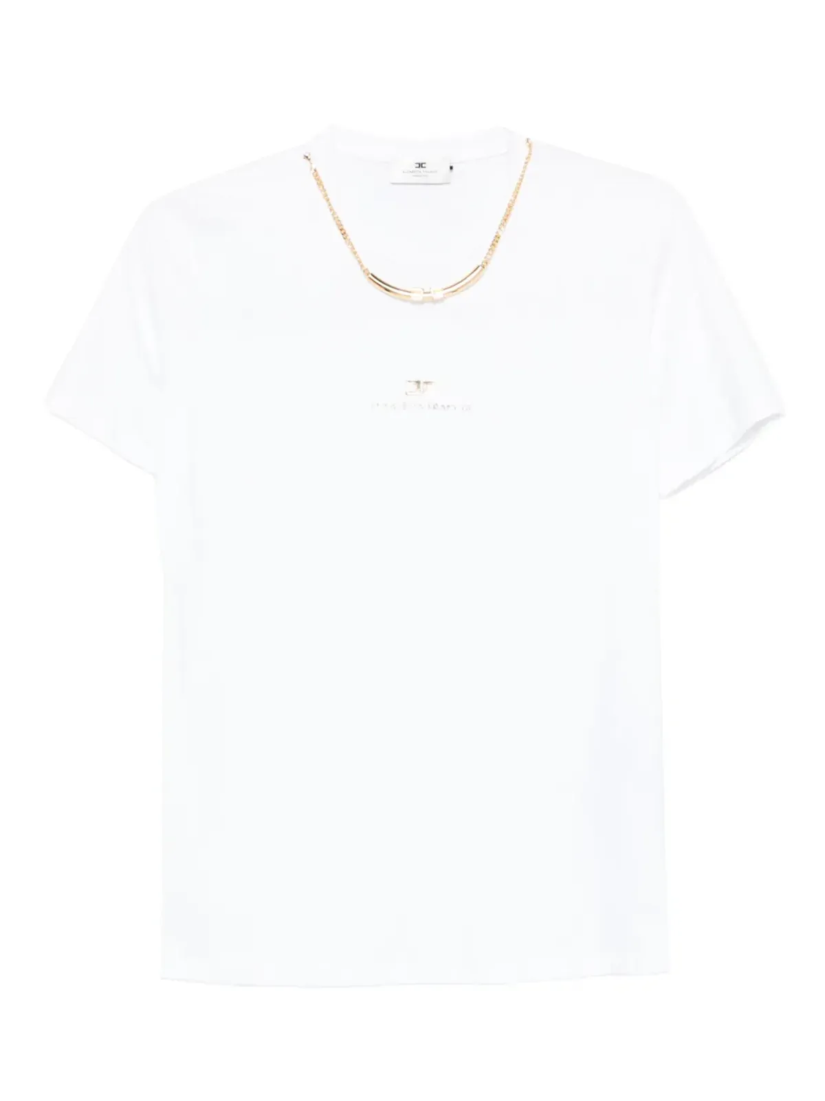Elisabetta Franchi チェーン付きコットンTシャツ - 画像1