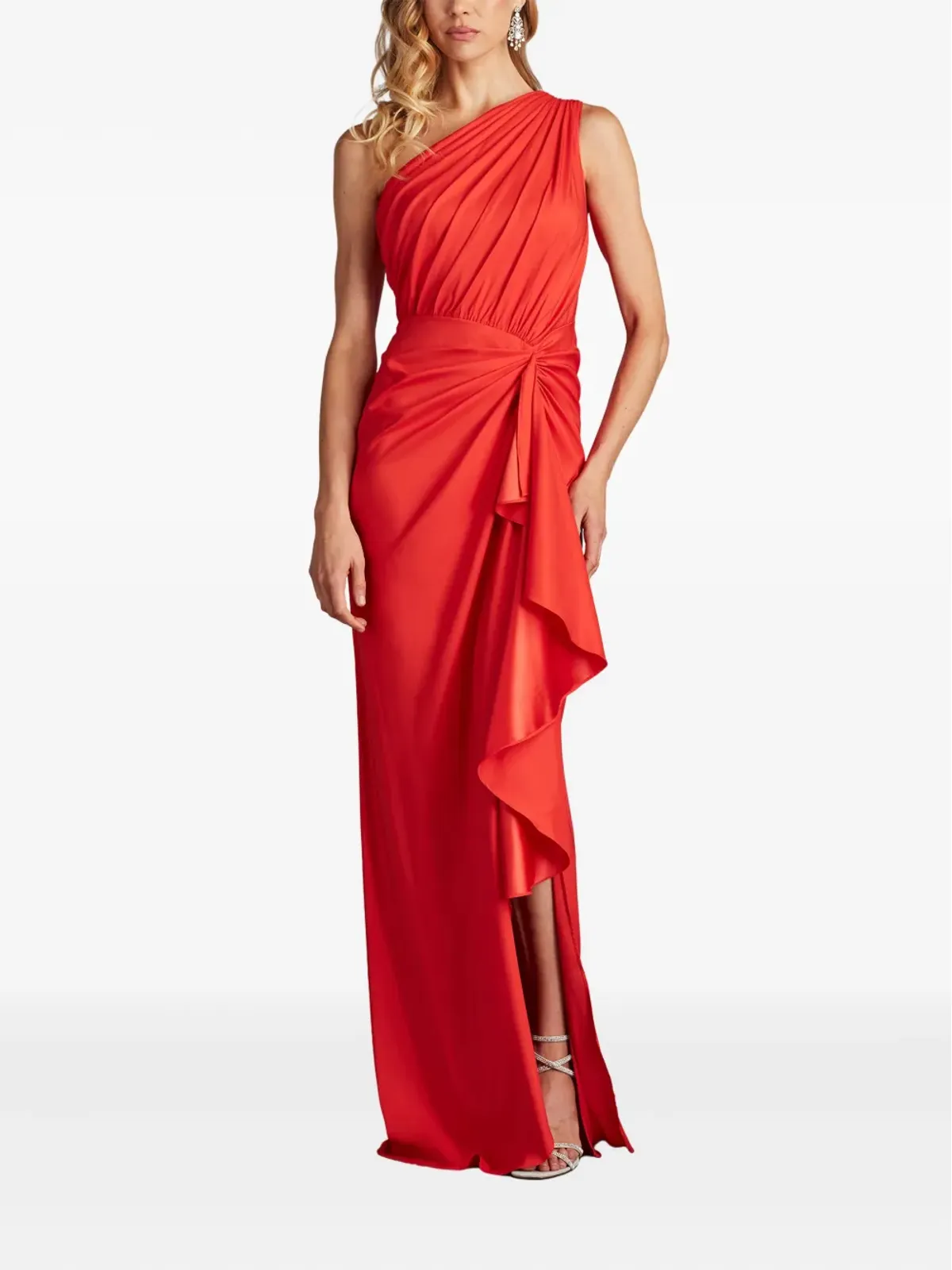 Tadashi Shoji ワンショルダーフリルドレス - 画像2