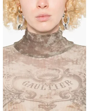 Jean Paul Gaultier メダイオンプリント ボディスーツ - Grey - サムネイル5