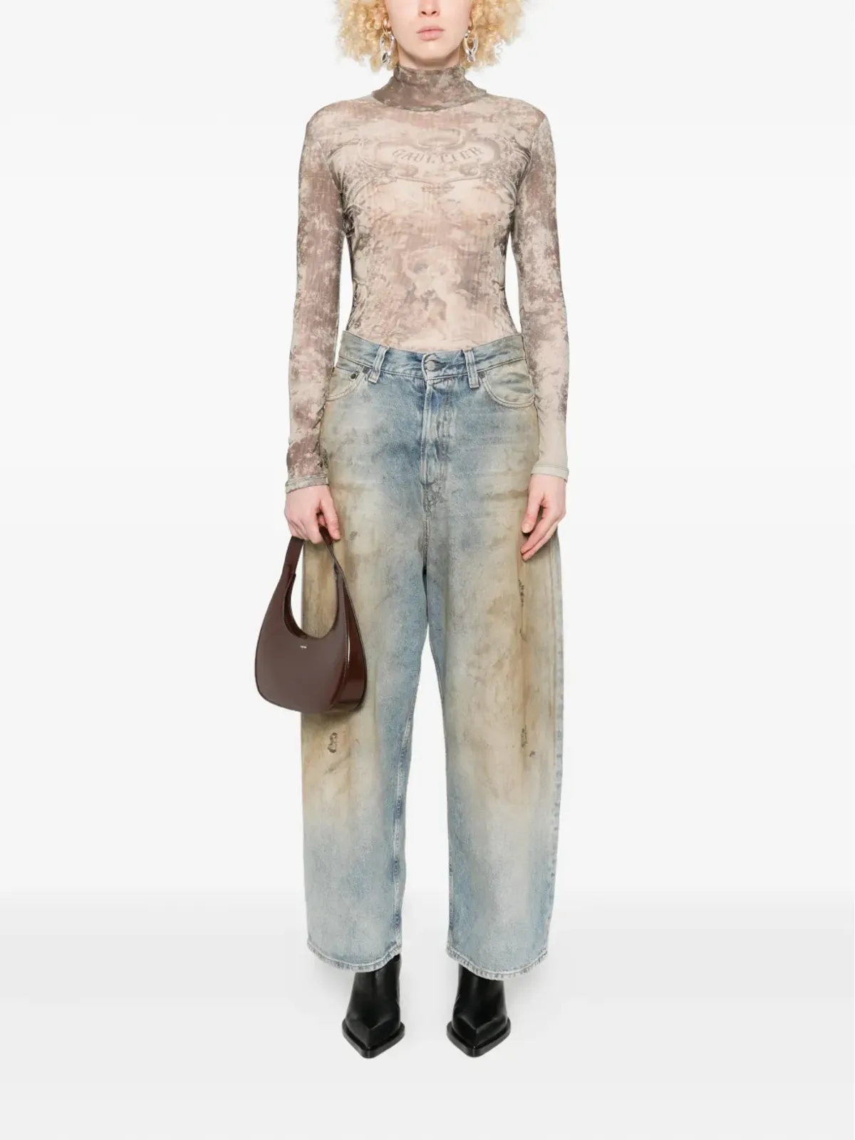 Jean Paul Gaultier メダイオンプリント ボディスーツ - Grey - 画像2