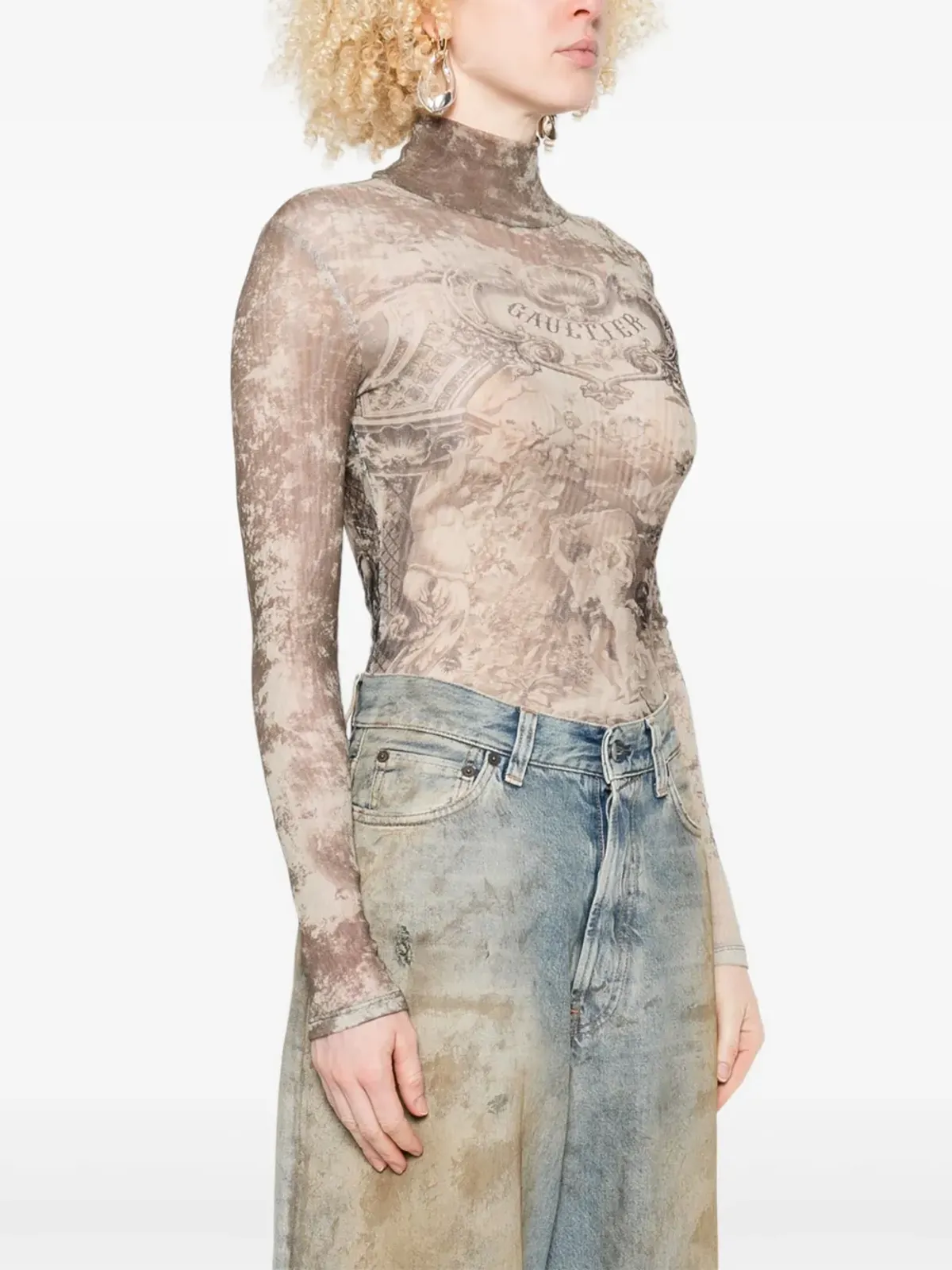 Jean Paul Gaultier メダイオンプリント ボディスーツ - Grey - 画像3