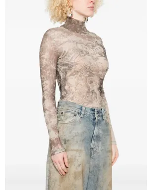 Jean Paul Gaultier メダイオンプリント ボディスーツ - Grey - サムネイル3