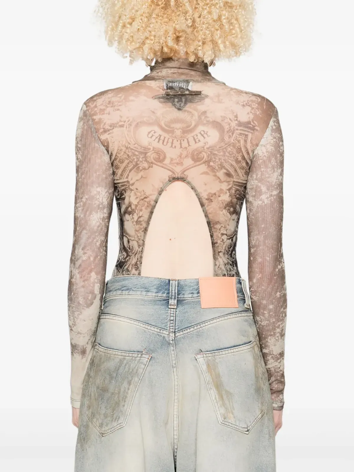 Jean Paul Gaultier メダイオンプリント ボディスーツ - Grey - 画像4