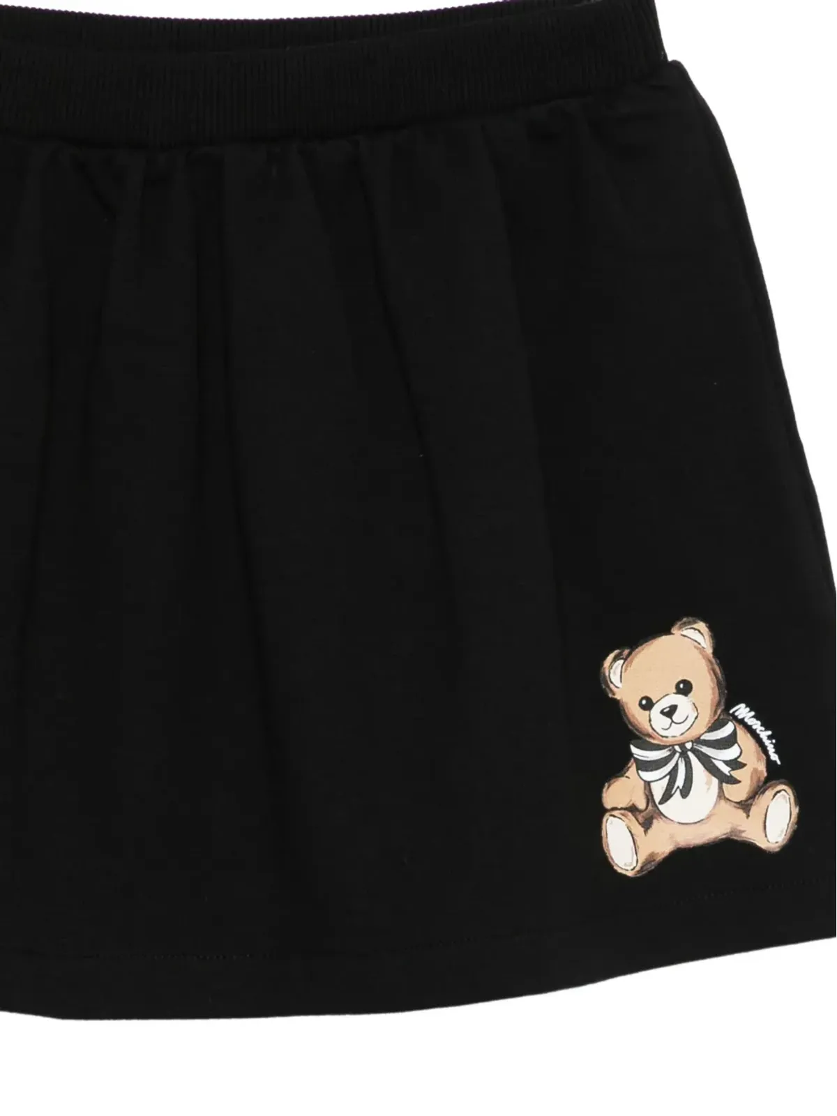 Moschino Kids テディベア ウエストゴム ミニスカート ブラック - 画像3
