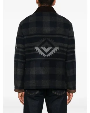 Fay 4-Ganci Yateh patterned coat - Blue - サムネイル4
