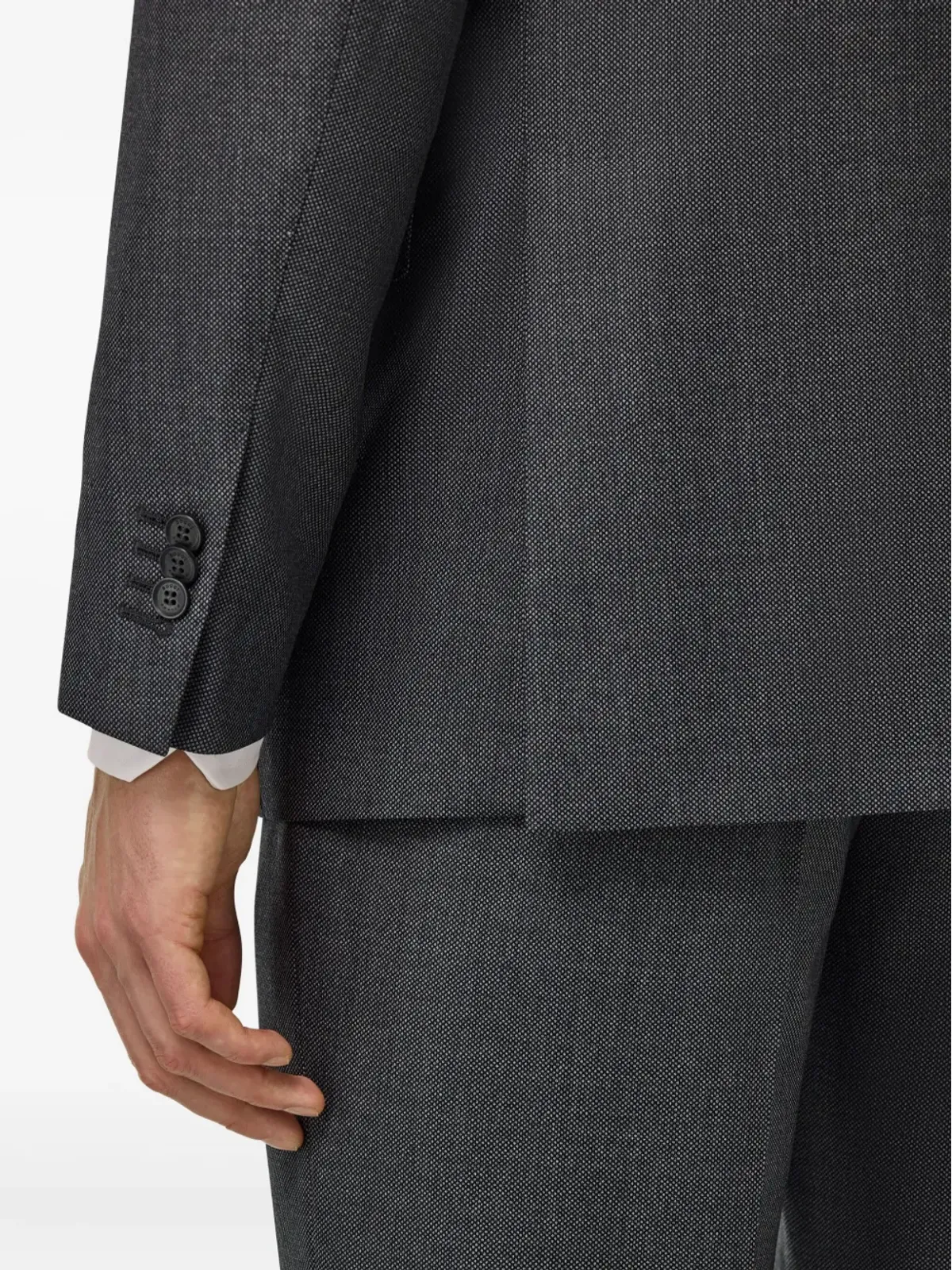 Boggi Milano バードアイ柄 バージンウール ブレザー ブラック - 画像5