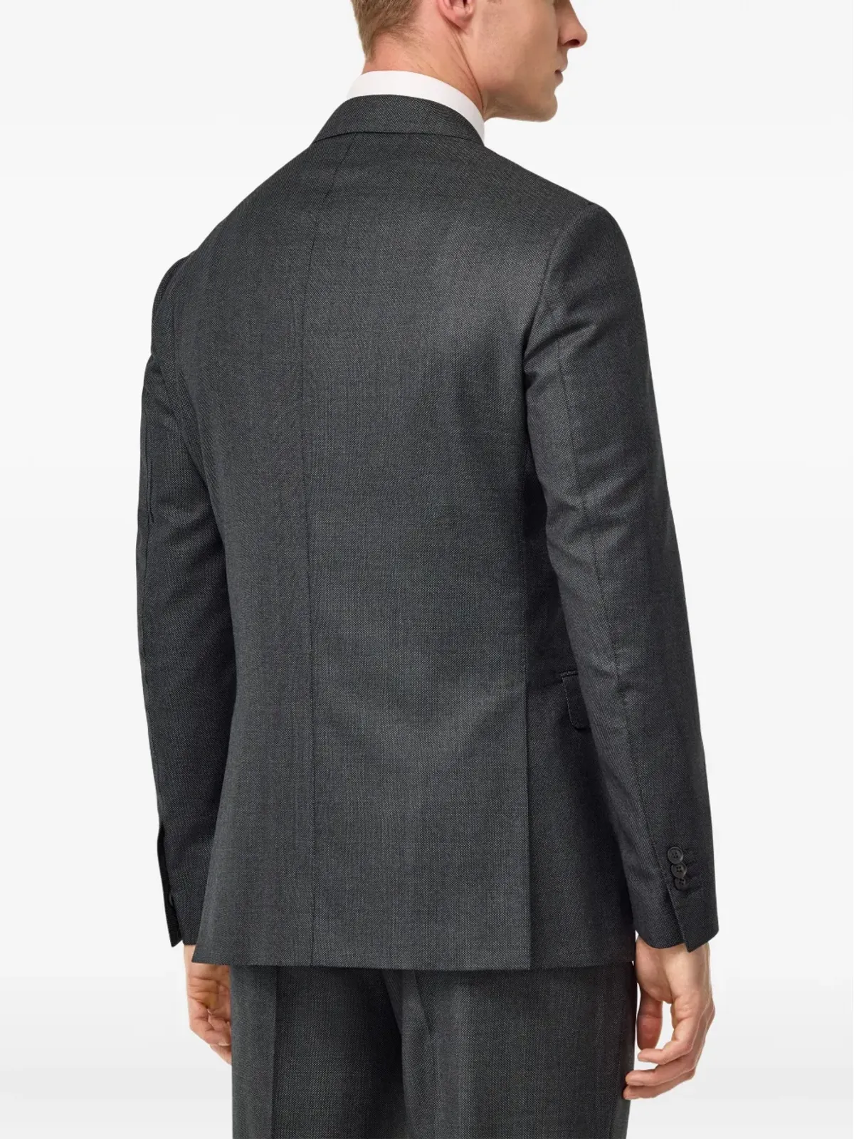 Boggi Milano バードアイ柄 バージンウール ブレザー ブラック - 画像4