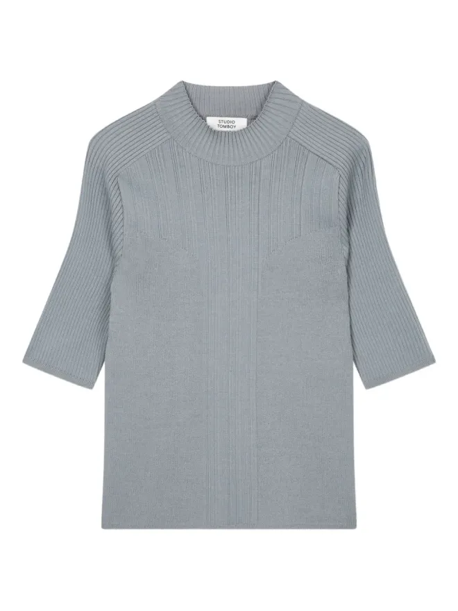 TOMBOY TOMBOY モックネックリブTシャツ グレーの商品画像