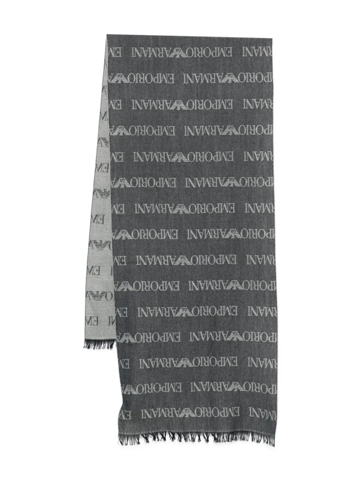 Emporio Armani ロゴパターン スカーフ ブルー - 画像1