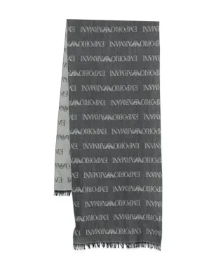 Emporio Armani ロゴパターン スカーフ ブルー - サムネイル1