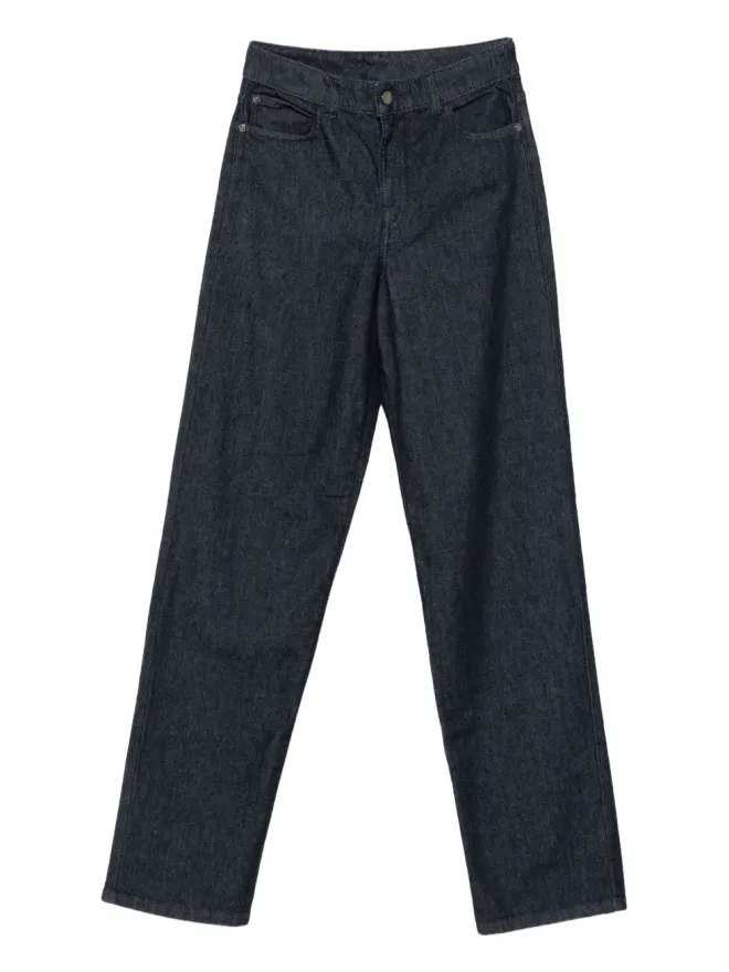 Emporio Armani Emporio Armani logo-embroidered jeans - Blueの商品画像