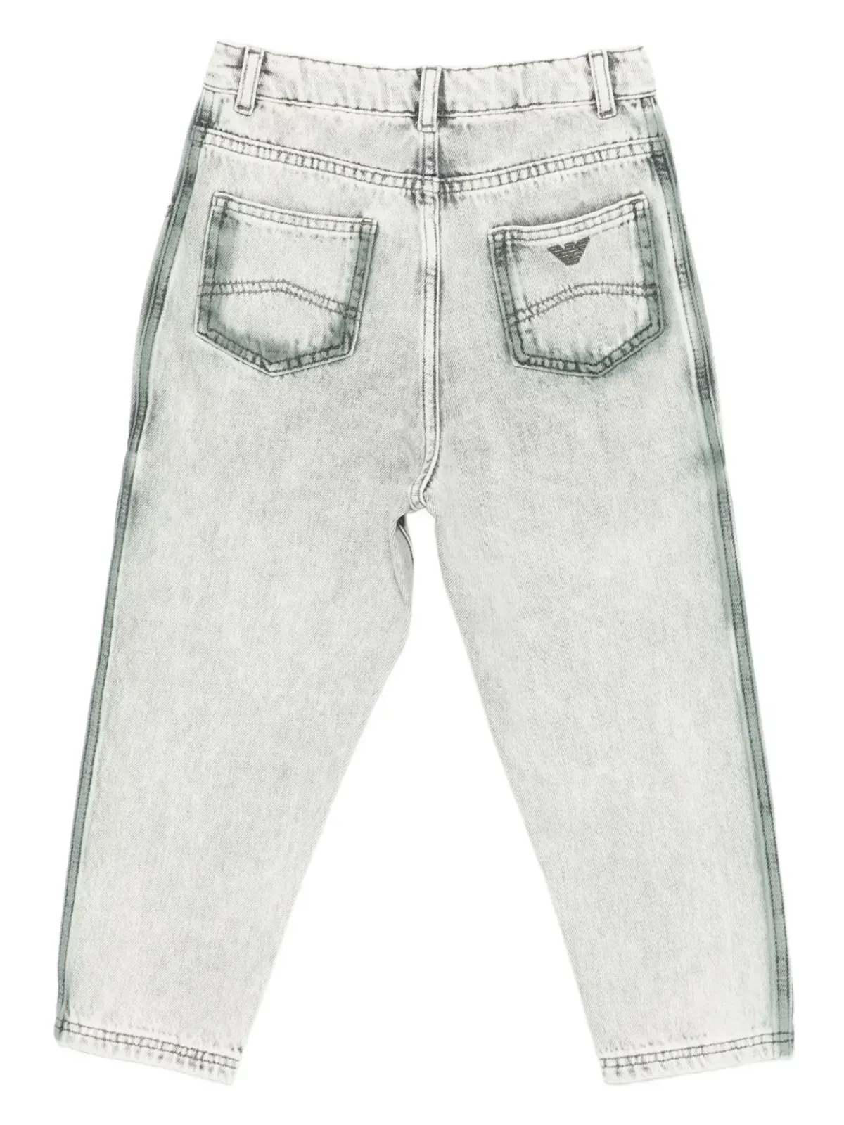 Emporio Armani Kids イーグルロゴ・プレート付きデニムジーンズ（グレー） - 画像2