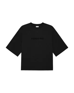 HERSKIND Linette 刺繍ロゴ Tシャツ - ブラック - サムネイル1