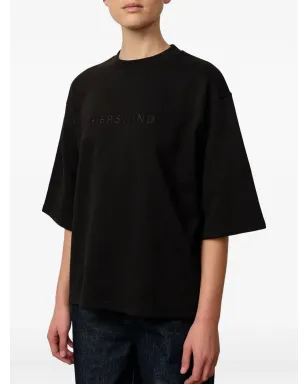 HERSKIND Linette 刺繍ロゴ Tシャツ - ブラック - サムネイル2