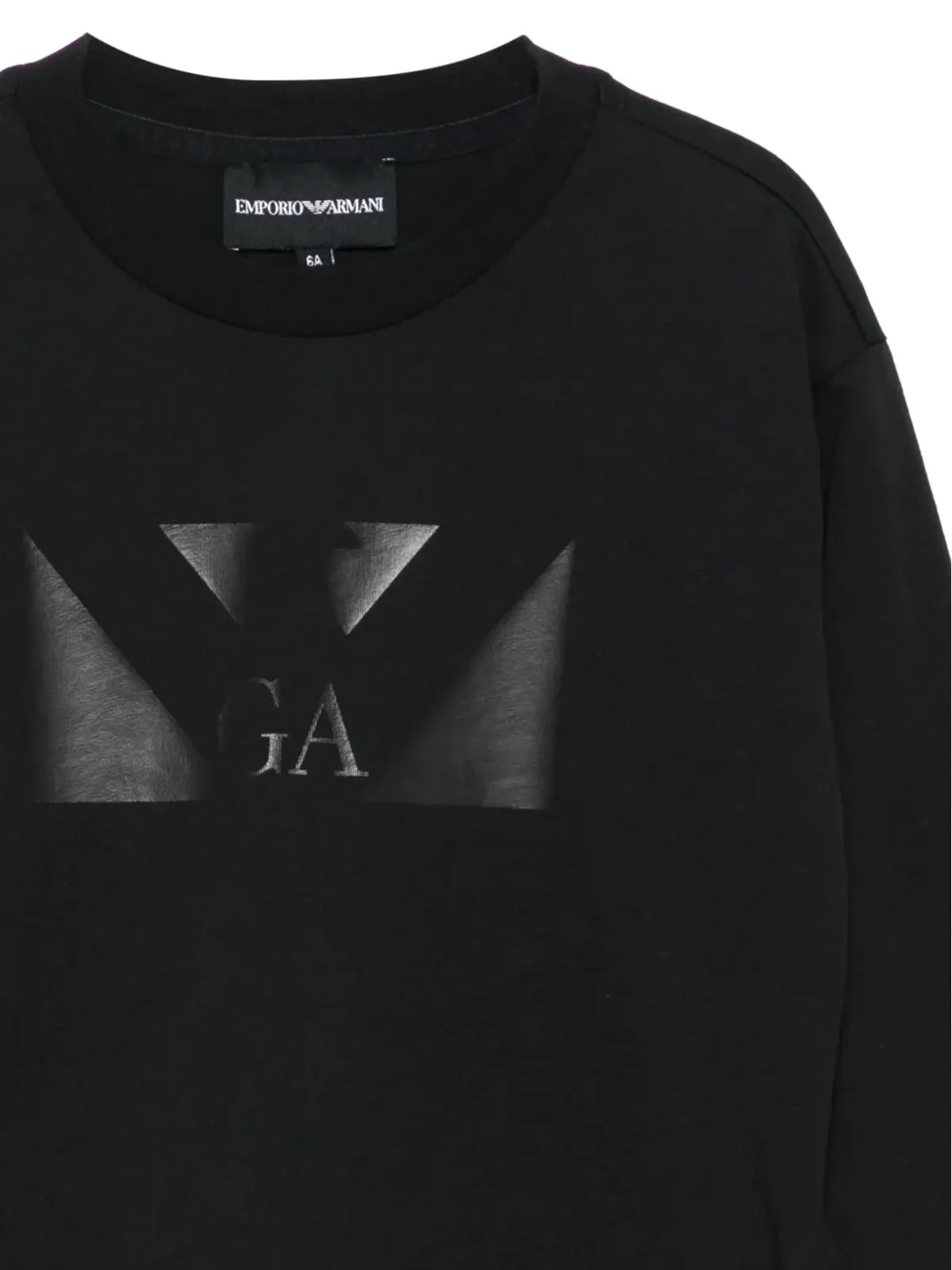 Emporio Armani Kids ロゴプリント ロングスリーブ トップ（セット2点） - 画像2