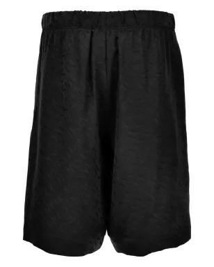 Versace Jeans Couture Versace Allover ロゴプリント エラスティックウェスト ショーツ - ブラック - サムネイル2