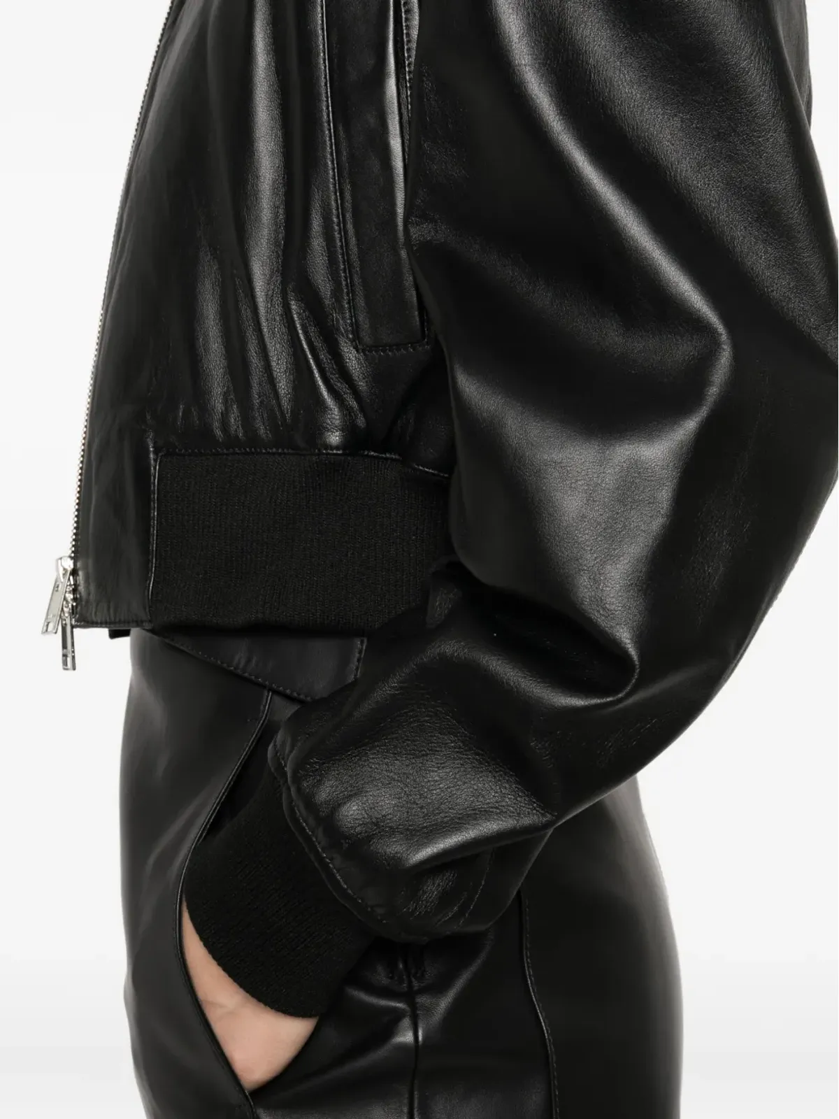 Arma Desy クロップド zip-front レザー ジャケット - 画像5