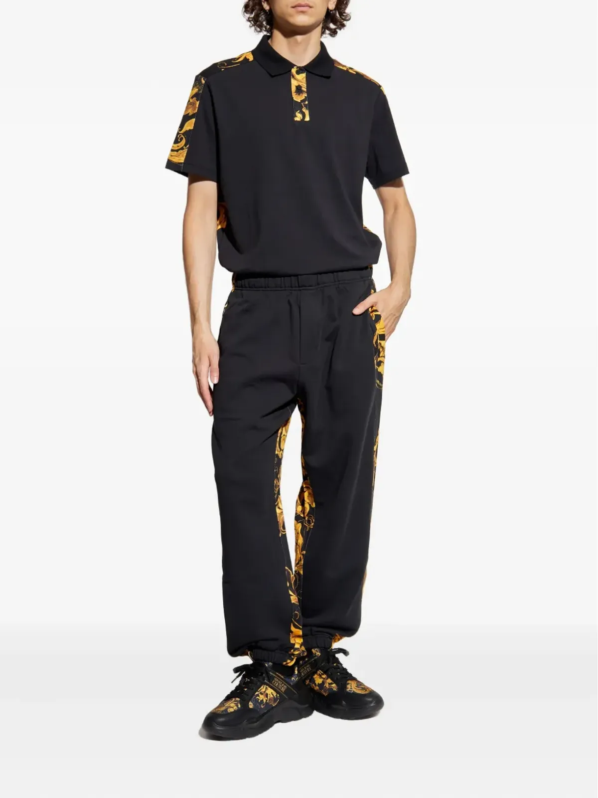 Versace Jeans Couture バロックプリント パネルポロシャツ - 画像2