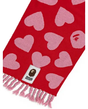 A BATHING APE® ハート柄フリンジスカーフ - サムネイル2
