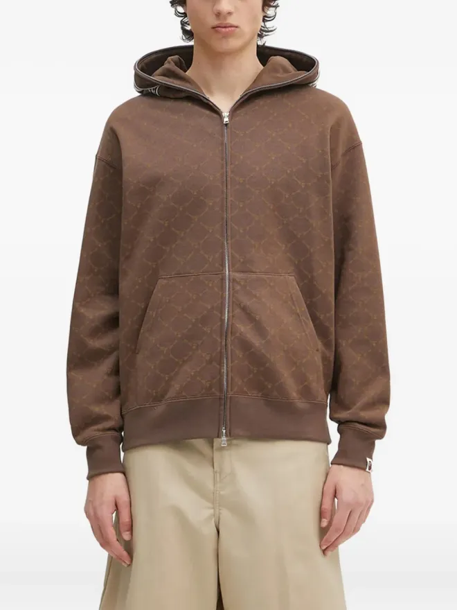 A BATHING APE® A BATHING APE® コレージュモノグラム シャークモチーフ ジップアップフーディ ブラウンの商品画像