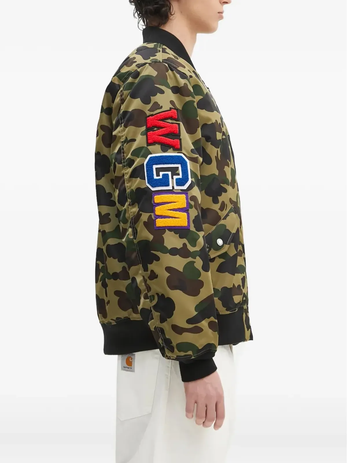 A BATHING APE® 1st カモシャーク MA-1 刺繍ボンバージャケット - 画像3