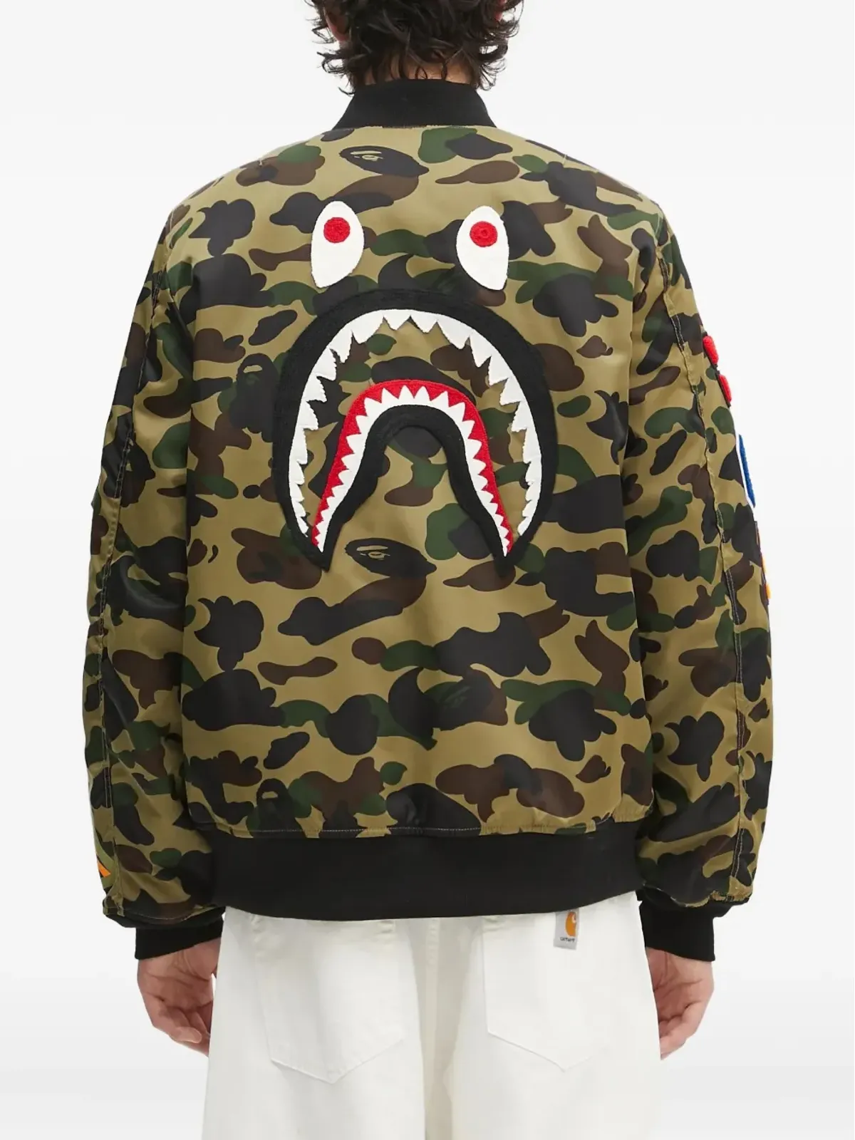 A BATHING APE® 1st カモシャーク MA-1 刺繍ボンバージャケット - 画像4