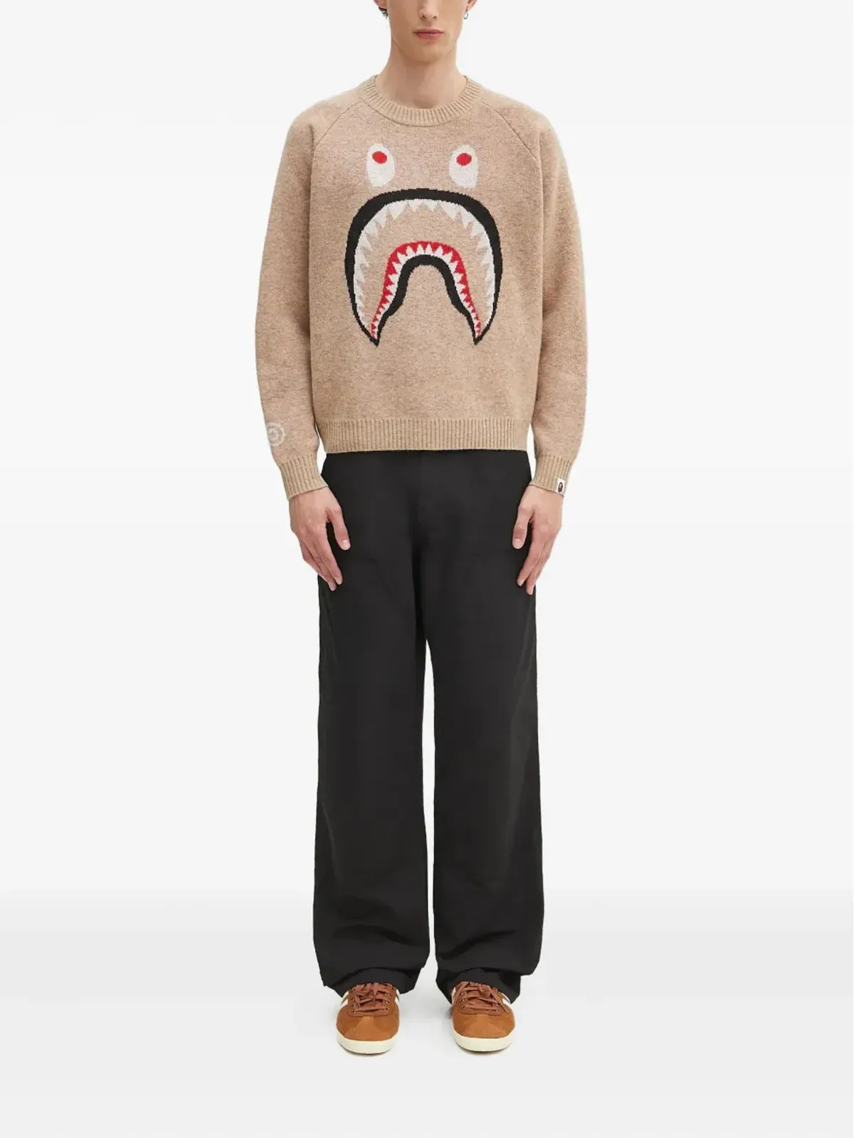 A BATHING APE shark-head intarsia sweater - Neutrals - 画像2