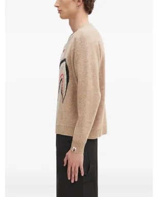 A BATHING APE shark-head intarsia sweater - Neutrals - サムネイル3