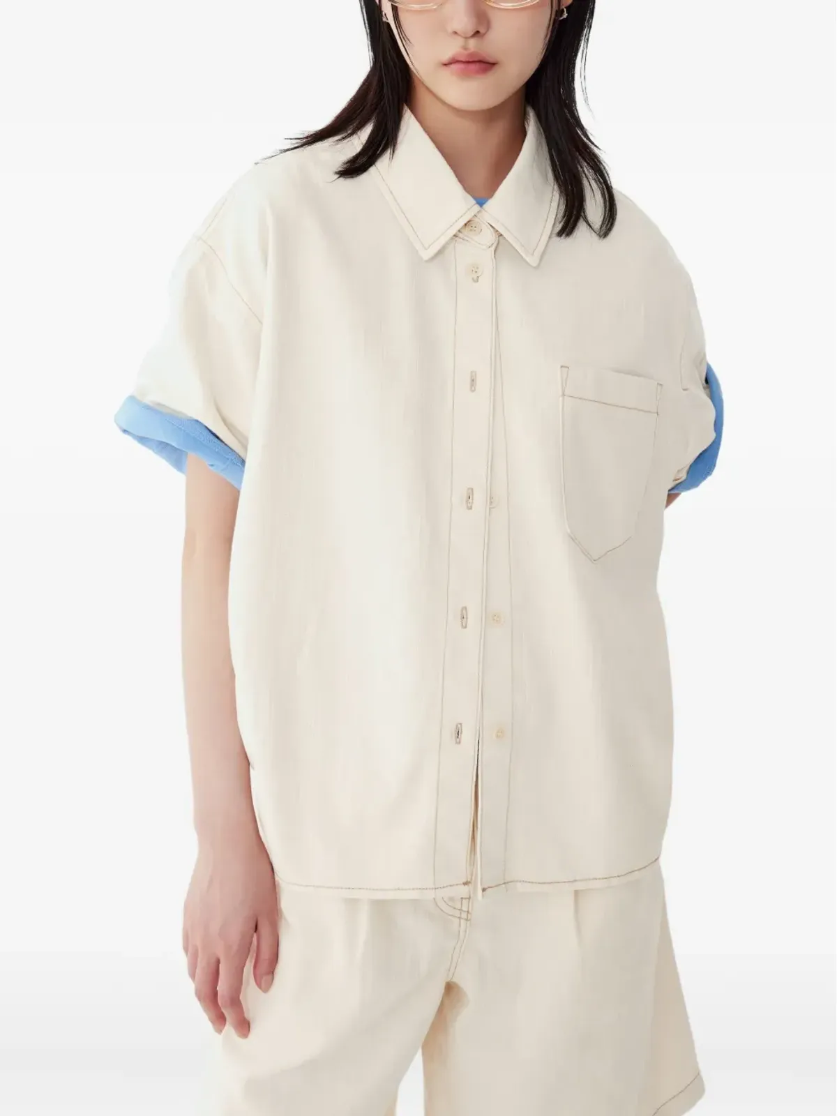 TOMBOY 取り外し可能な襟付きシャツ - 画像3