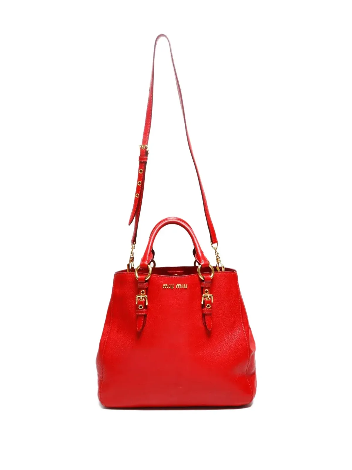 Miu Miu ビンテージ レザー トートバッグ - レッド - 画像5