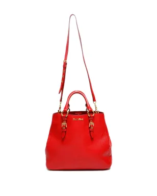 Miu Miu ビンテージ レザー トートバッグ - レッド - サムネイル5