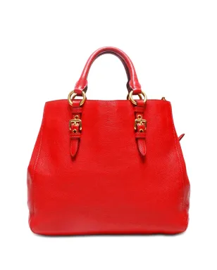 Miu Miu ビンテージ レザー トートバッグ - レッド - サムネイル2