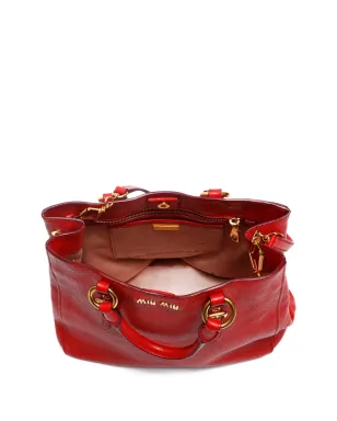 Miu Miu ビンテージ レザー トートバッグ - レッド - サムネイル4
