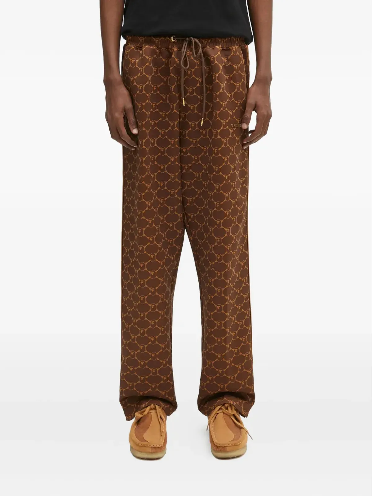 A BATHING APE® ロゴプリント サイドストライプパンツ - 画像1