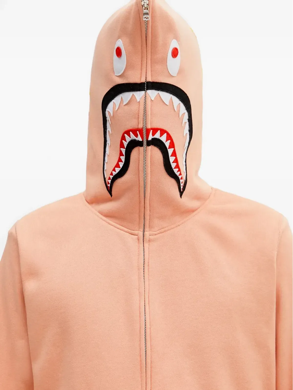 A BATHING APE® シャークモチーフ ジップアップフーディー - ピンク - 画像4