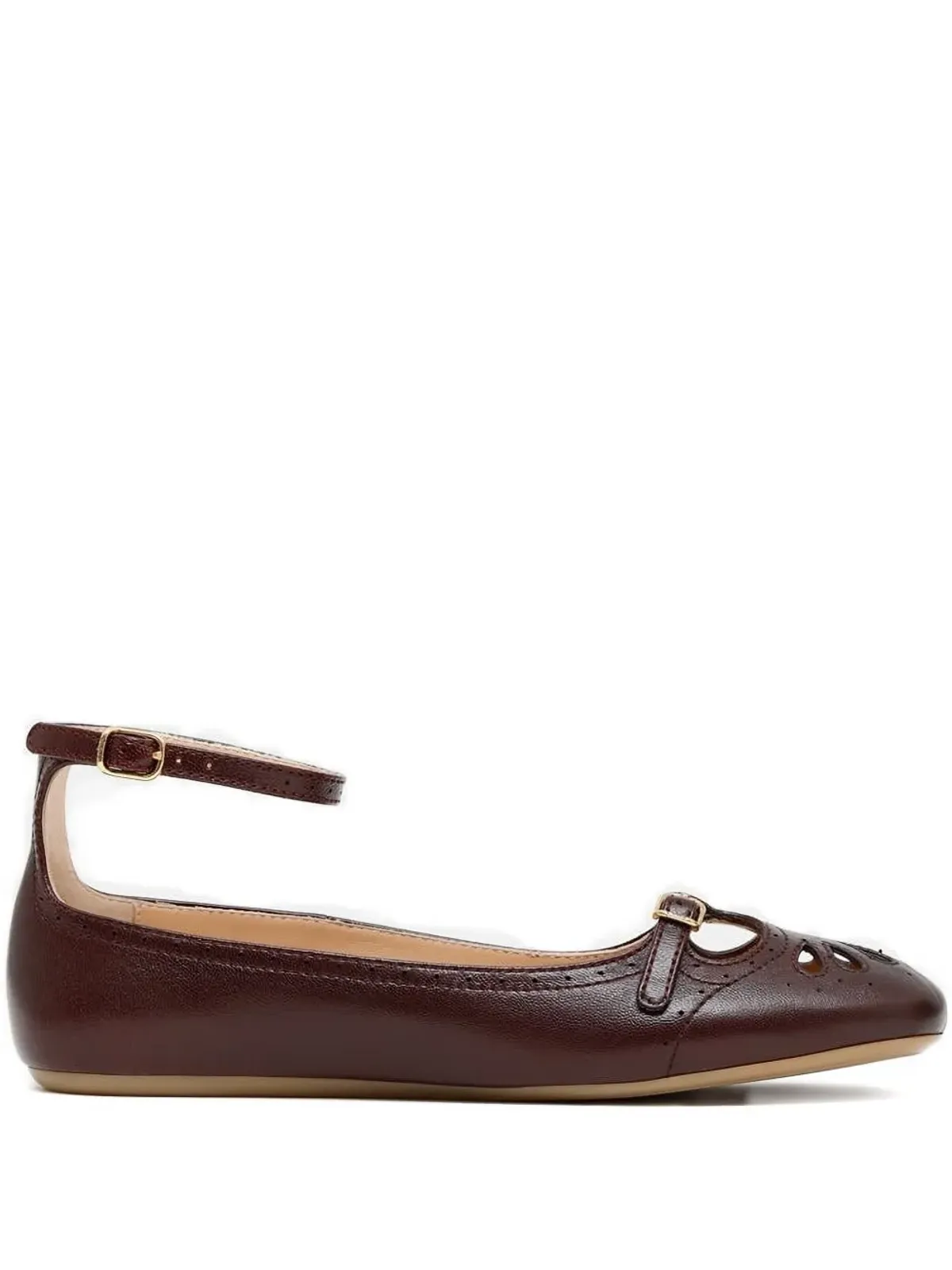 Chloé アンクルストラップ パーフォレーテッド バレエフラット - 画像1