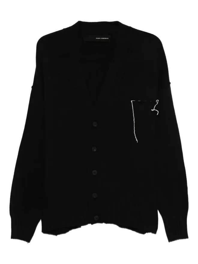 Isabel Benenato Isabel Benenato ボタン留めフリンジエッジカーディガンの商品画像