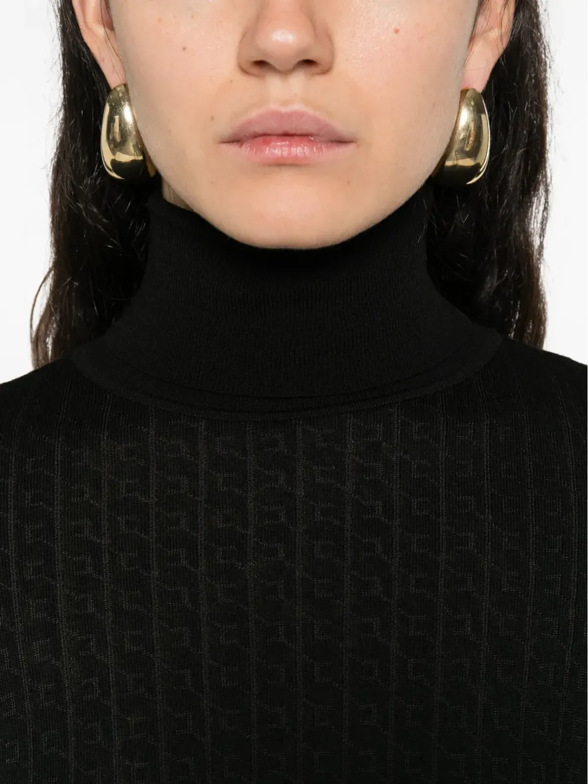 Elisabetta Franchi タートルネックリブトップ - 画像5