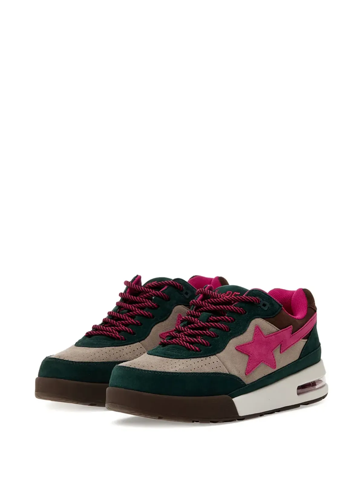 A BATHING APE® スター・パッチ スエード スニーカー ピンク - 画像2