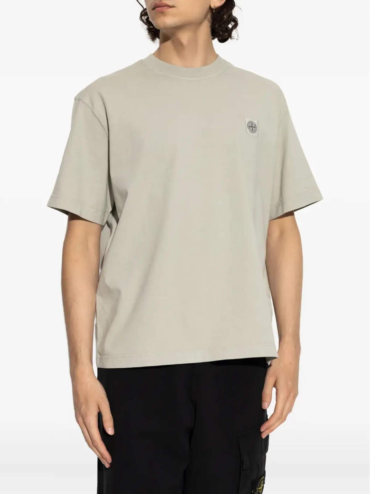 Stone Island ロゴパッチコットンTシャツ - 画像3