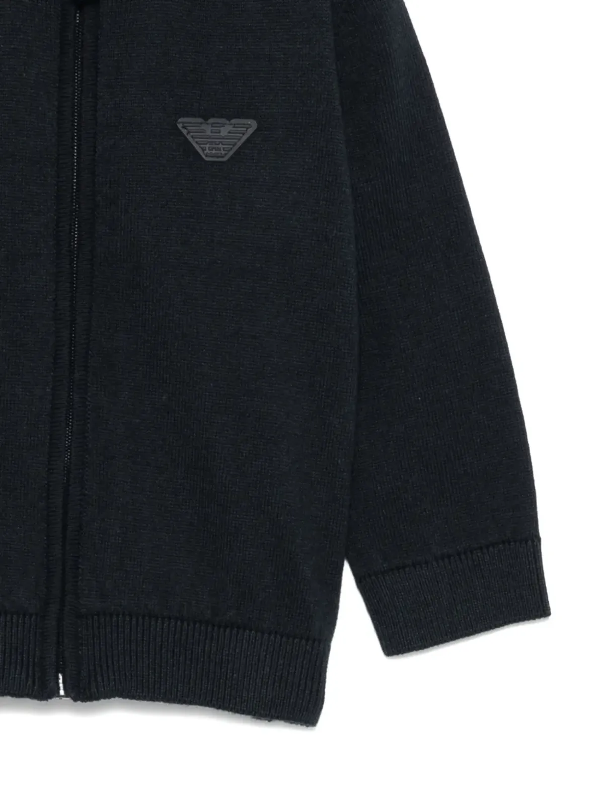Emporio Armani Kids ロゴプレート付きジップアップカーディガン - 画像3