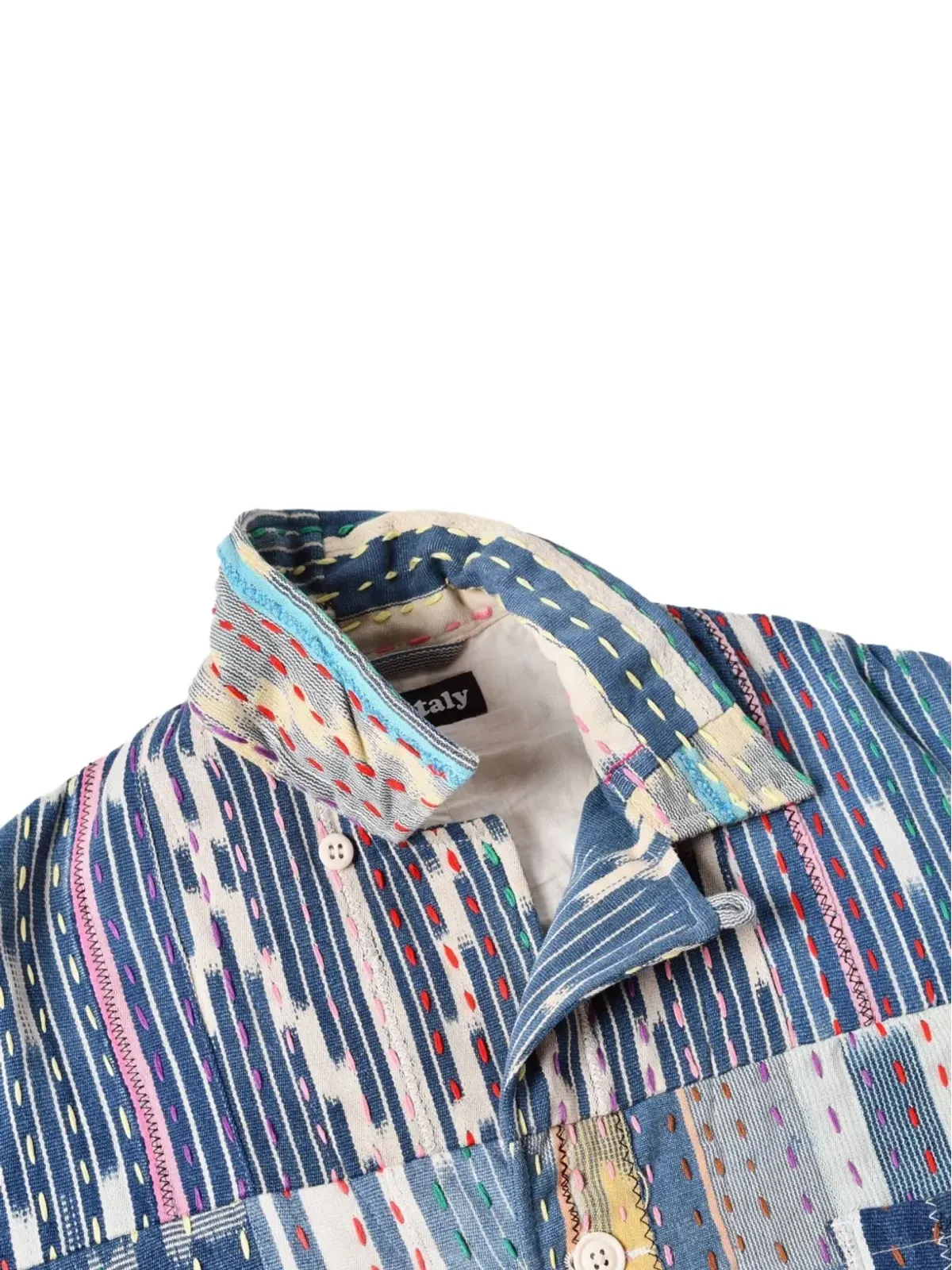 monitaly Italian Jail patchwork overshirt - 画像4