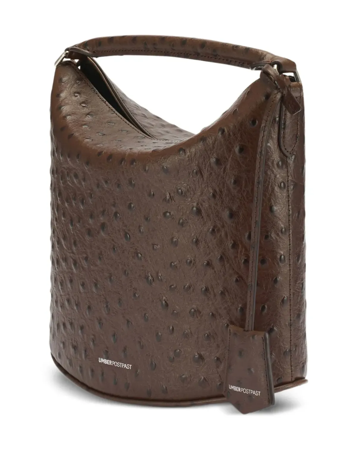 UMBER POSTPAST ostrich-effect leather tote bag - Brown - 画像2