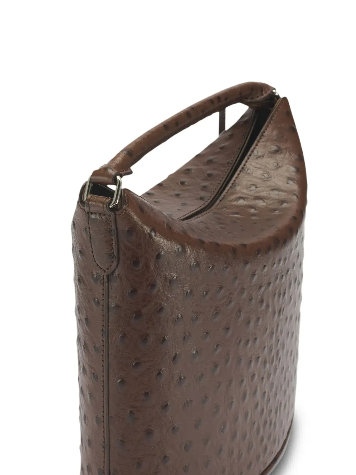 UMBER POSTPAST ostrich-effect leather tote bag - Brown - 画像3