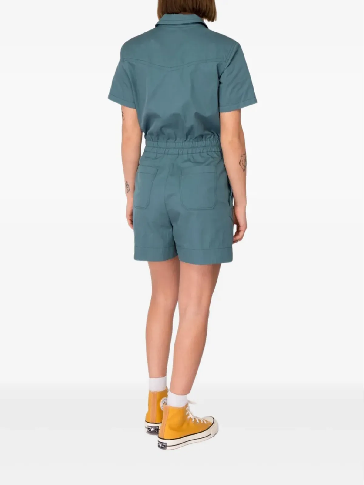 A.P.C. 半袖ジップロンパース（ブルー） - 画像4