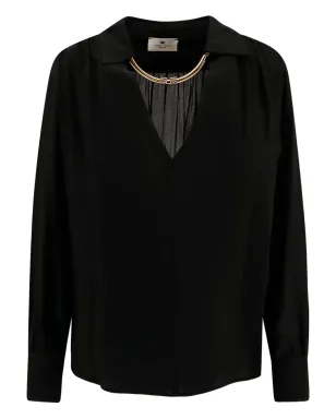 Elisabetta Franchi プリーツネックシャツ - サムネイル1