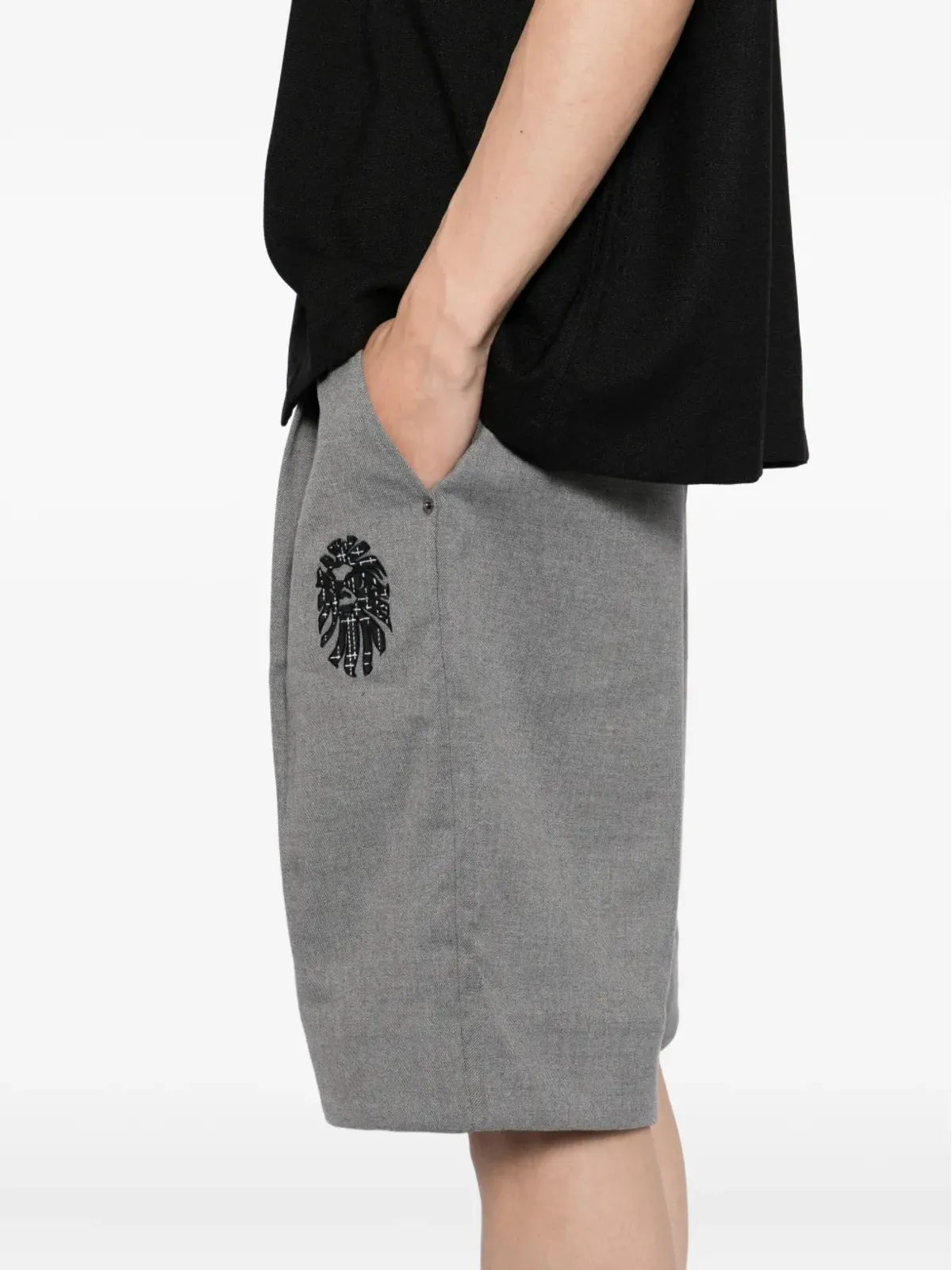 A BATHING APE® 刺繍ロゴショーツ - Grey - 画像5